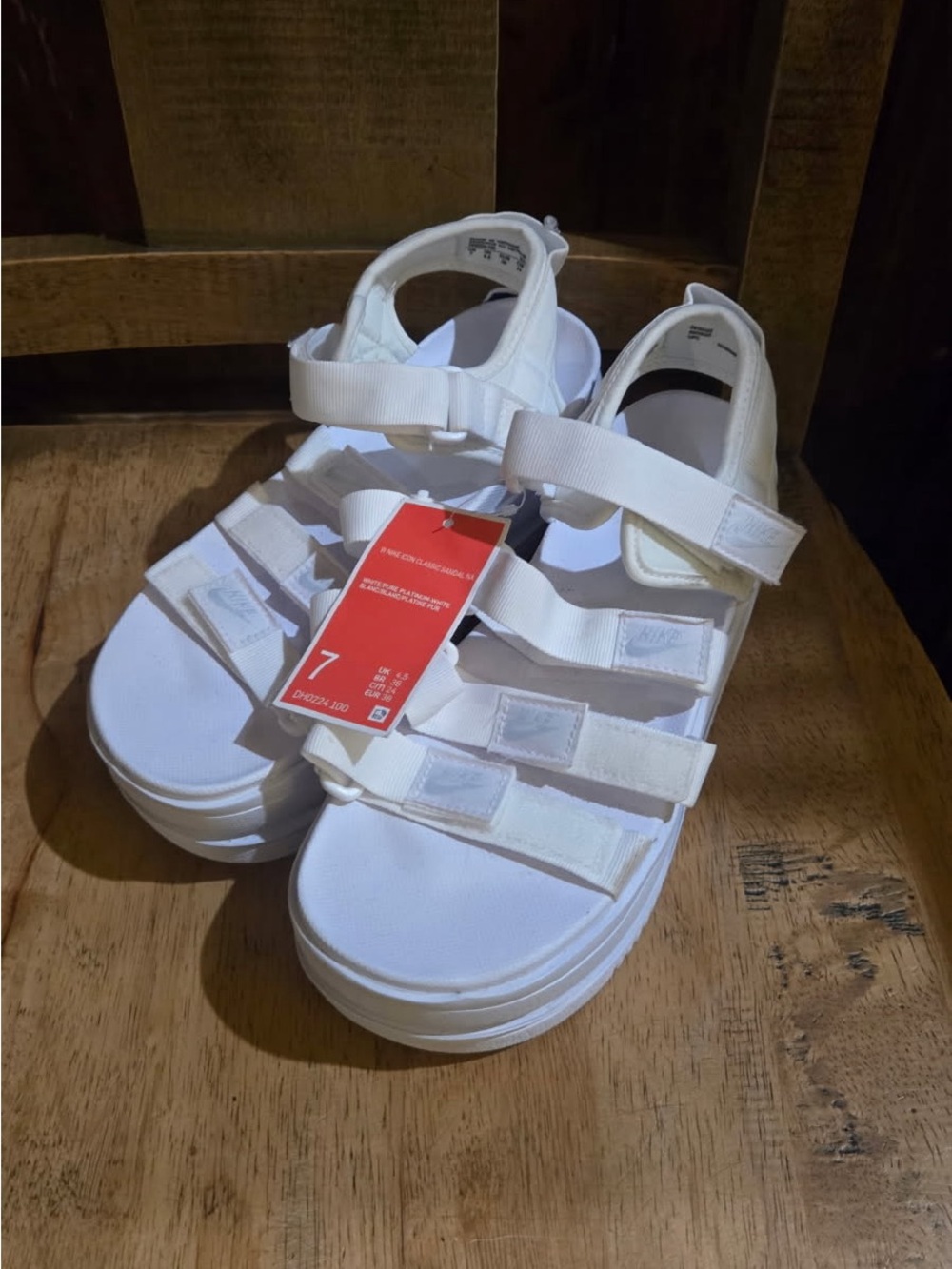 Nike White Platform Sport Sandals with Adjustable Straps